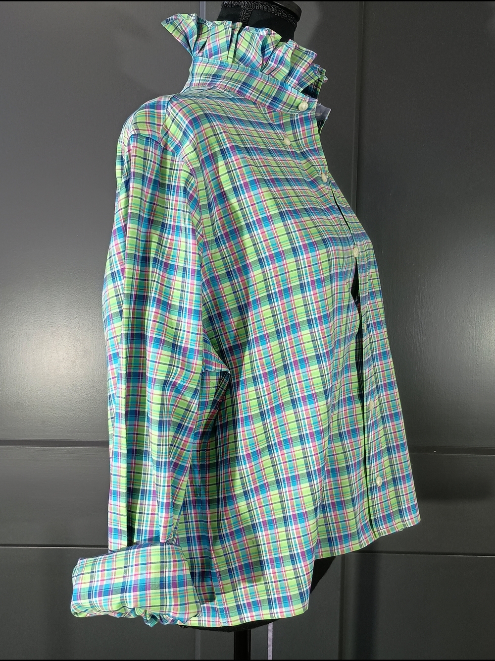 Upcycled Women's Ralph Lauren Ruffled Collar Shirt - Picture 6 of 11